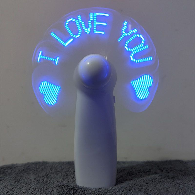 LED small fan with words customizable fonts