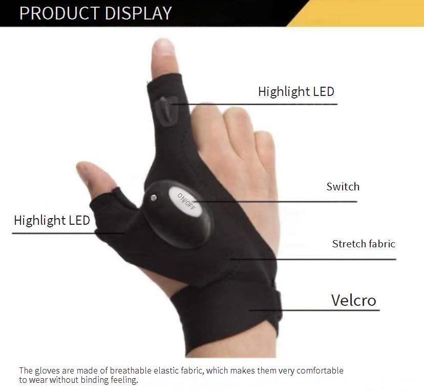 Fishing gloves with light