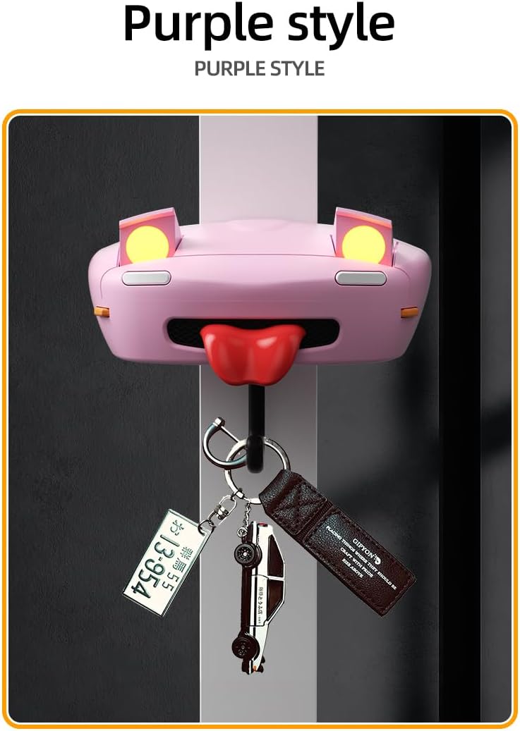 Car Open Headlight Key Holder Creative Wall Mount Hook AE86/MX5 Cars Keychain accessorie Hanger for Home Hallway Entrance (AE86【Black】)