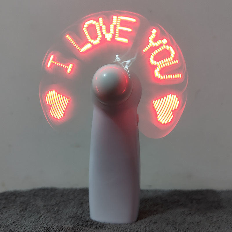 LED small fan with words customizable fonts